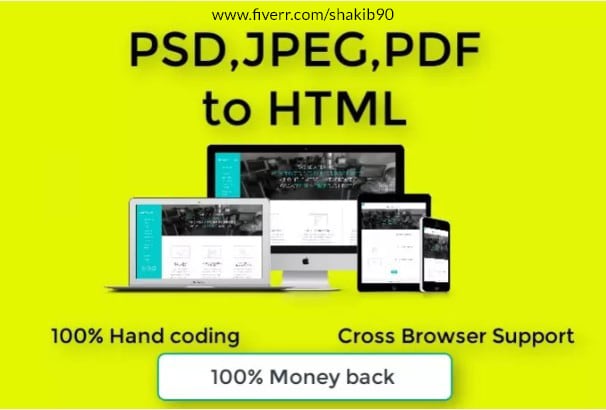 Convert psd to responsive html5 using css3 bootstrap 3 or 4 by Shakib90 ...