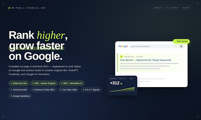 do onpage SEO and technical optimization for higher google ranking