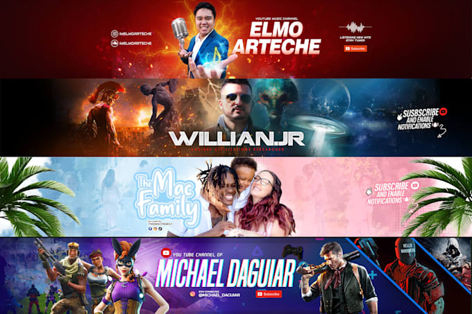 design youtube banners and logo