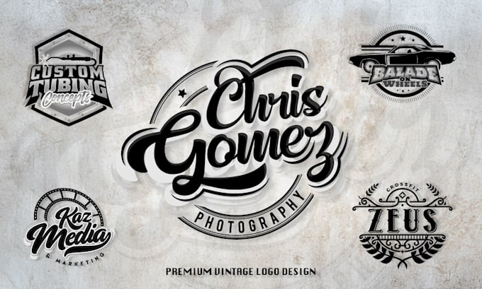 design amazing vintage retro hand drawn logo and badge