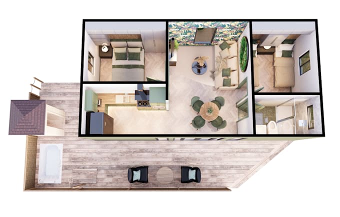 create professional 3d floor plan renderings