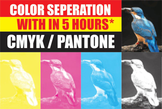 Best Price! I will color separation for screen printing cmyk, spot and simulation within 5 hours  for $5