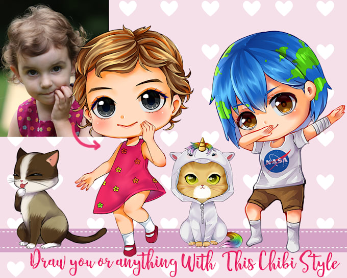 draw you for twitch or youtube avatar with this chibi style