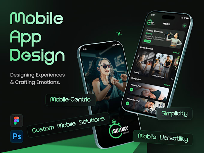 design a clean and modern mobile app UI UX in figma