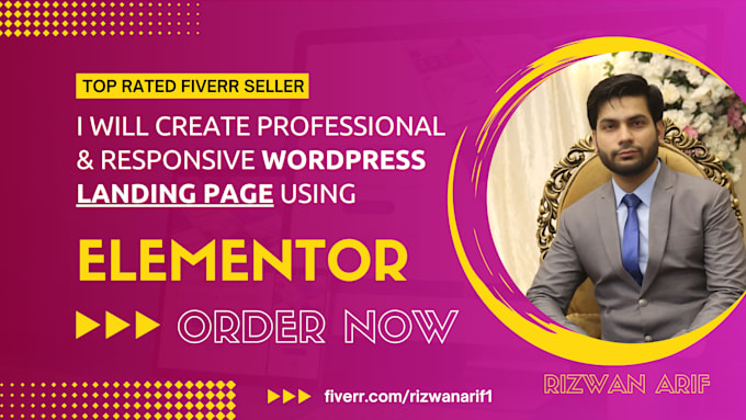 create elementor landing page or wordpress landing page or elementor website