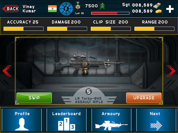create game gui, hud and mobile game app graphics