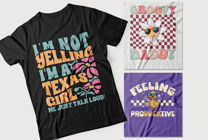 create graphic t shirt design with illustration and typography