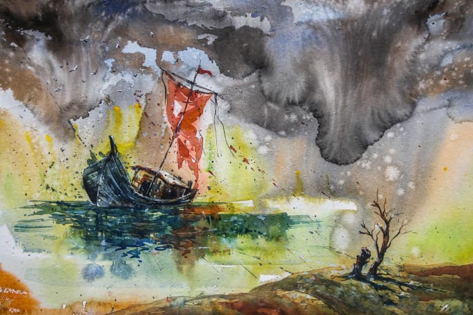 Draw Colour Landscape Painting Illustration From Your Photo By