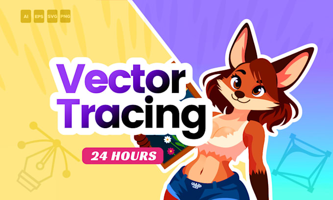 recreate png to vector format in svg, pdf, eps in 24hrs