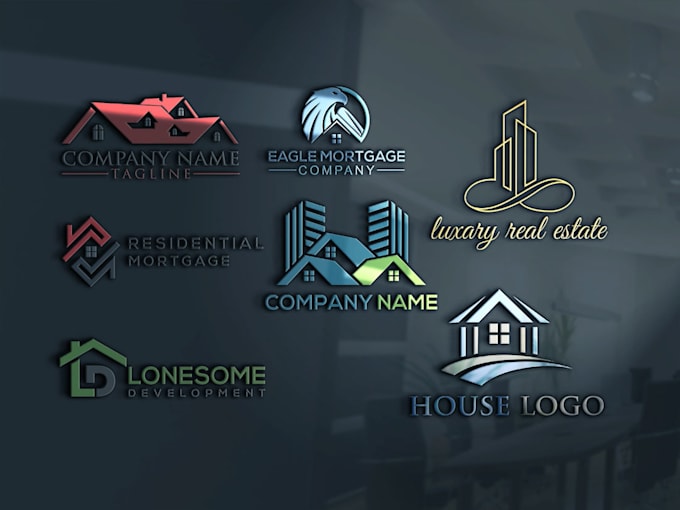 Design modern residential real estate house building logo ...