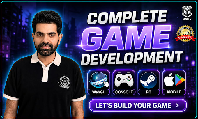develop and design money making games in unity for android, ios, PC, browser