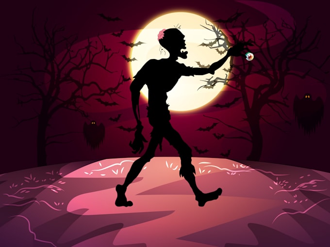 draw halloween illustration for you