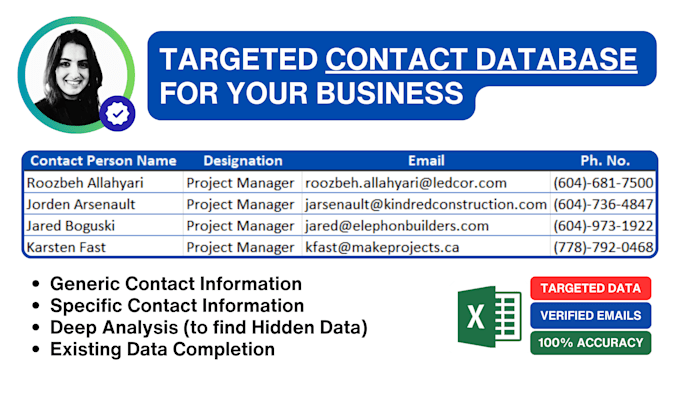 create a contact database of your business by web research
