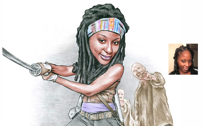 Draw Cartoon Caricature You As A Walking Dead Character By