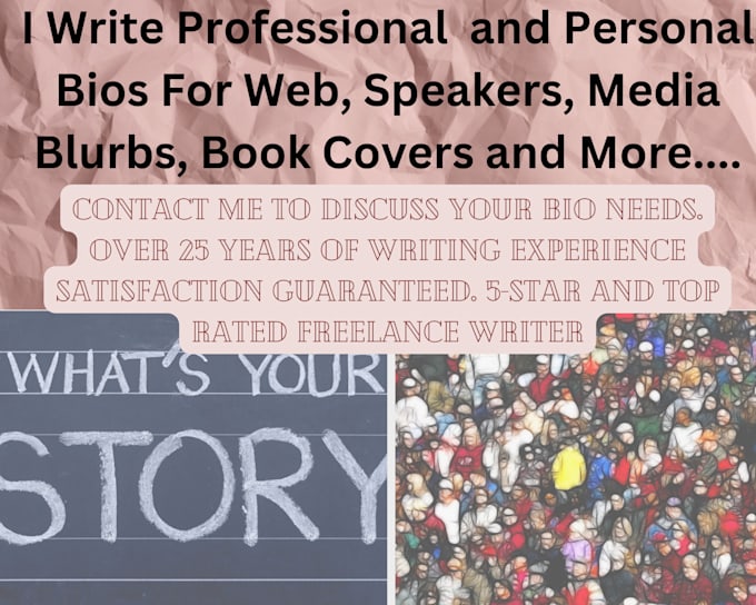 write your bio for websites or social media sites