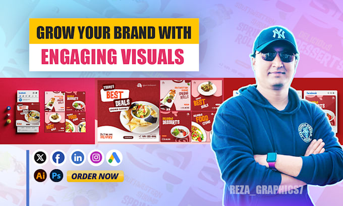 design a modern instagram or facebook post within 8 hours
