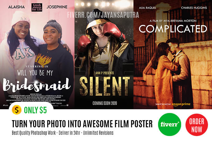 Hire a freelancer to turn your photo into movie poster in 24hour