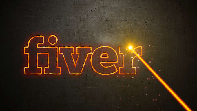 create metal laser cut fire crack and burning logo intro