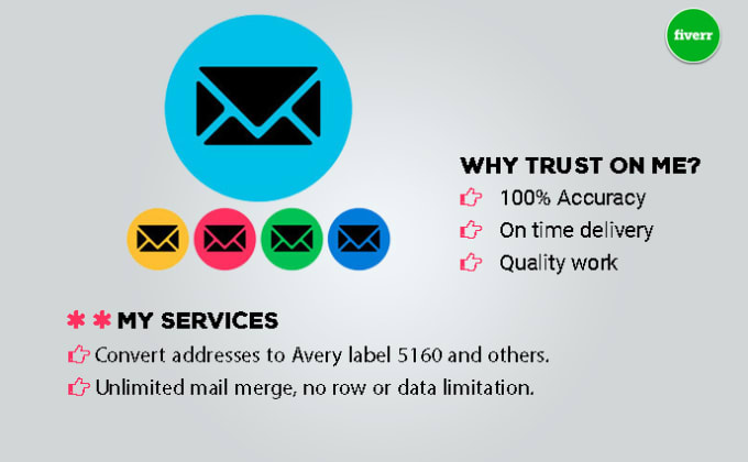 Do Mail Merge Avery Mailing Labels Envelopes And Letters By Jubair3132 Fiverr 8871