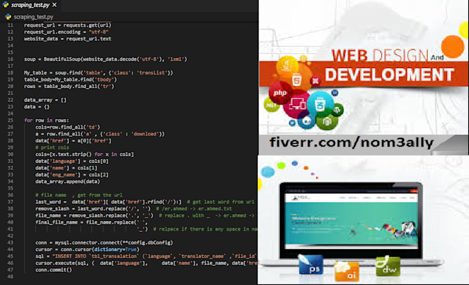 develop websites, admin panels in PHP laravel, python flask