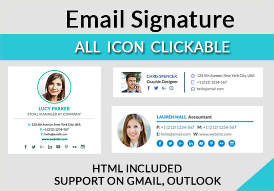 create clickable html email signature