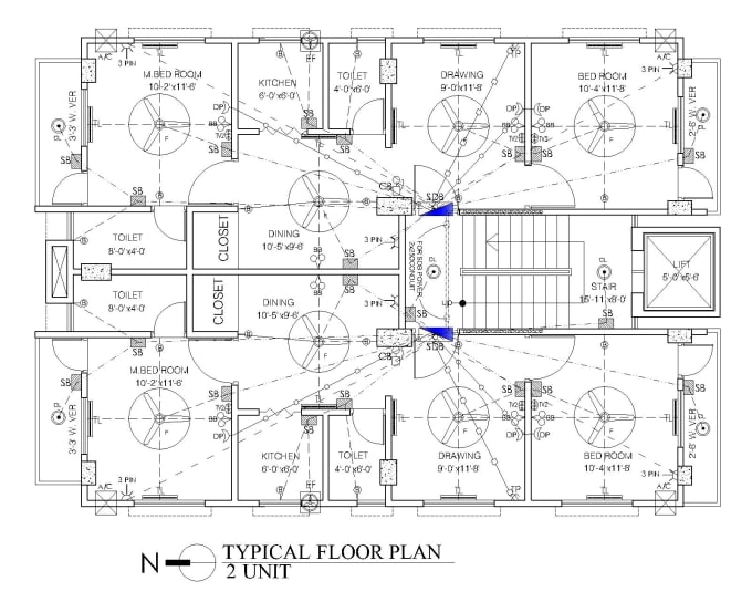 Create floor plan and electrical drawing in autocad 2d by ...