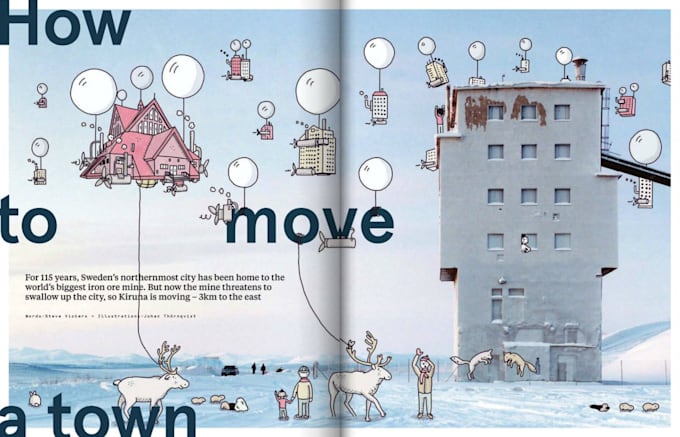 make a full spread magazine illustration