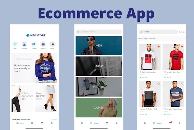 create an ecommerce android and ios mobile app