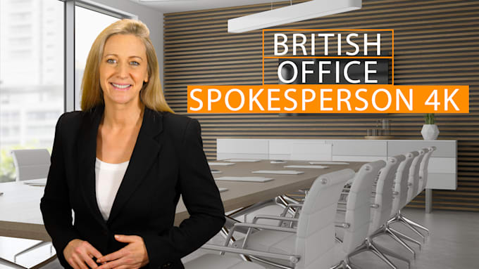 create your british spokesperson video in a branded office