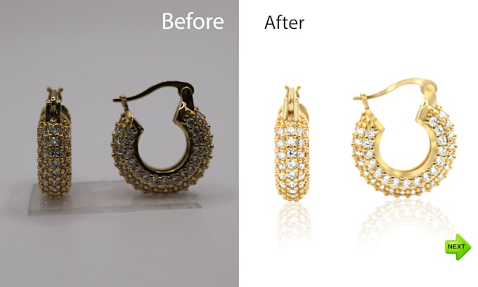 high quality image editing , jewelry retouching and touch up