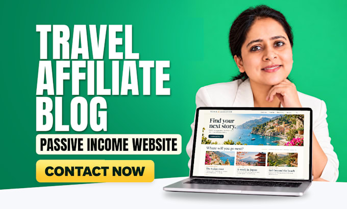 build travel affiliate blog or travel agency website for passive income