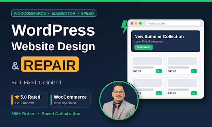 design an outstanding wordpress website or repair it