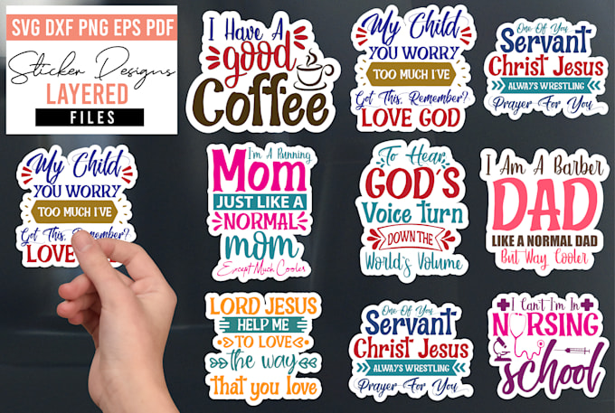 do awesome typography sticker design or other