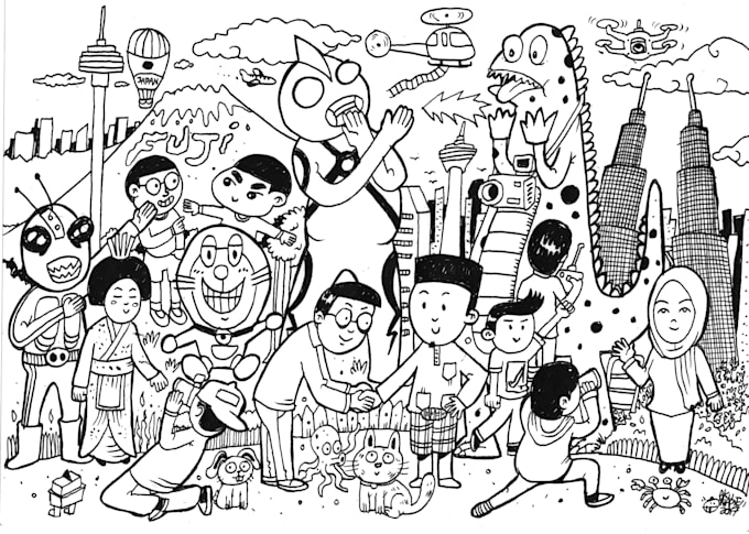 repair ai artwork into good doodle or cartoon
