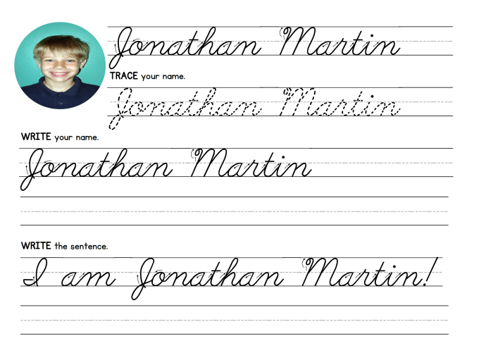 create personalized cursive handwriting worksheets for