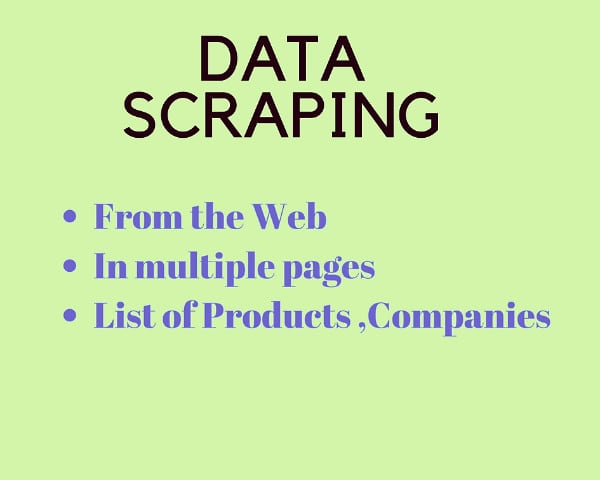 scrape from web data you need about product  and company