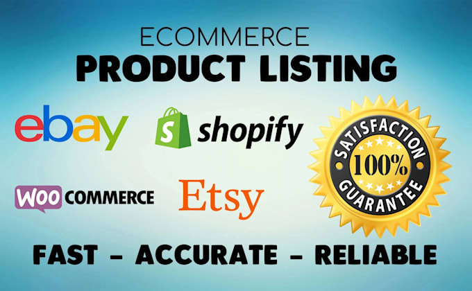 add product listing on ebay, shopify, woocommerce , etsy etc