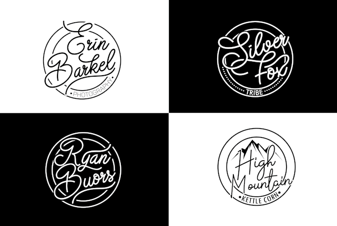 do unique script font lettering logo design for you
