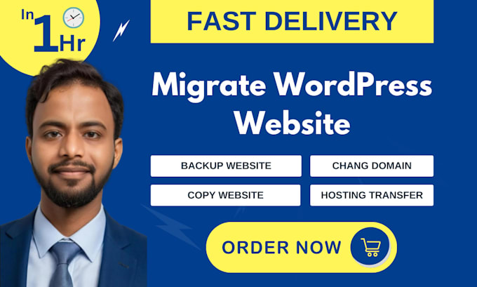 migrate wordpress website, change domain, or clone website to new host in 1 hour