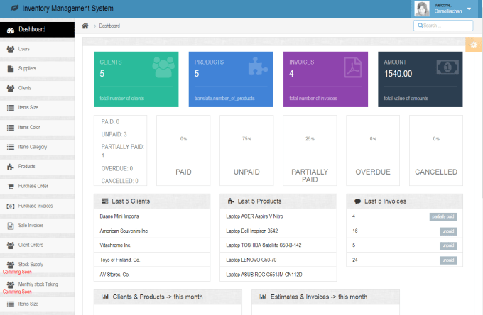 Create a web base inventory management system by Khangetariq