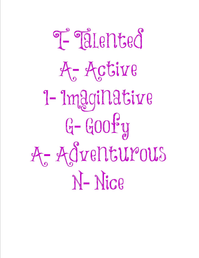 Make poster of what your name means or family established by Jamber5