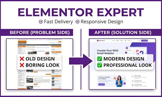 redesign or customize wordpress website using elementor
