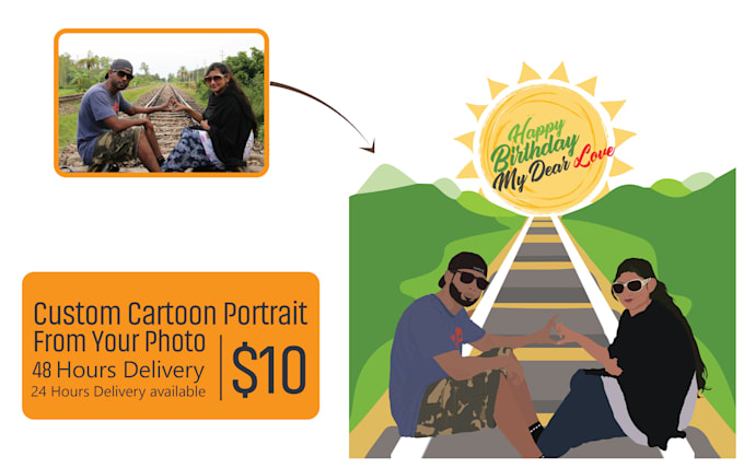 cartoon portrait,vector art,map making from your image