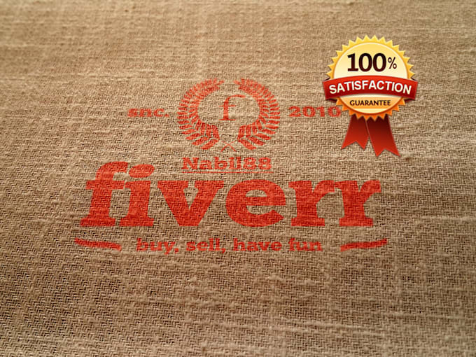 mockup your logo in realistic burlap