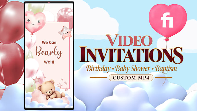 create custom video invitations for birthdays, baby showers and baptisms