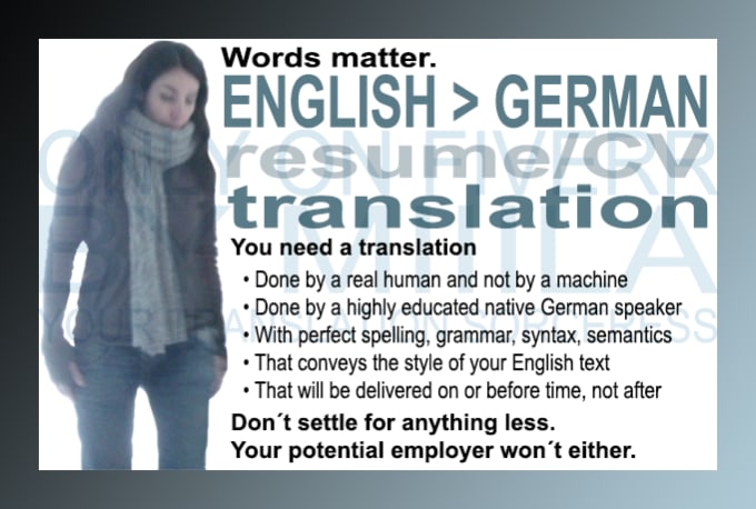 Translate Resume Or Cv From English To German