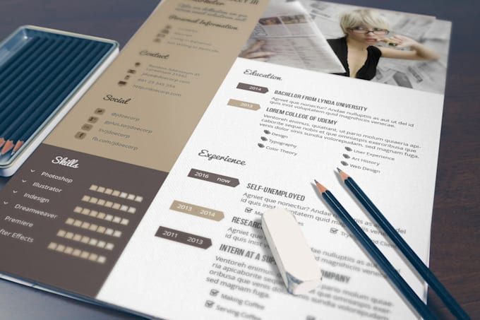 create and design a modern and professional curriculum vitae