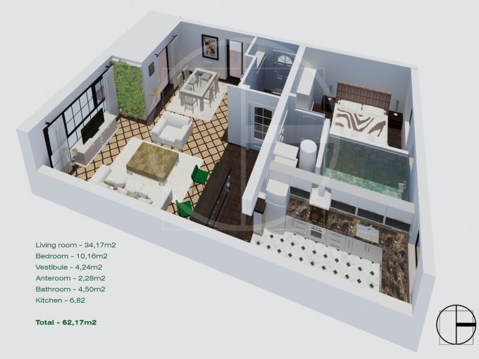 Create A 3d Floor Plan In 24 Hours By Djordjesh