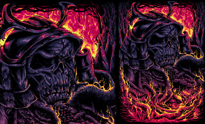do awesome artwork for dark art, horror, creepy illustration