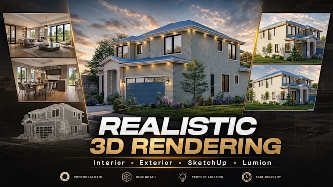 create architectural 3d model with rendering